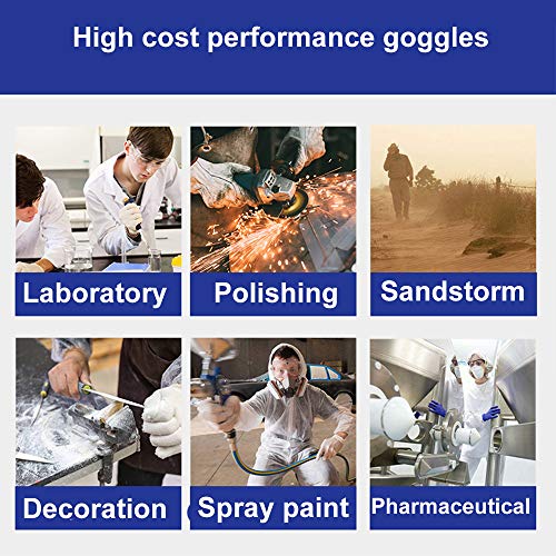 SuperMore 2PCS Anti-Fog Protective Safety Goggles Clear Lens Wid...
