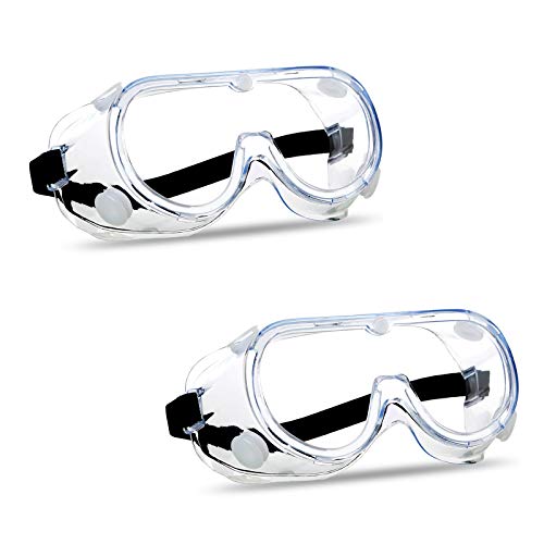 SuperMore 2PCS Anti-Fog Protective Safety Goggles Clear Lens Wid...