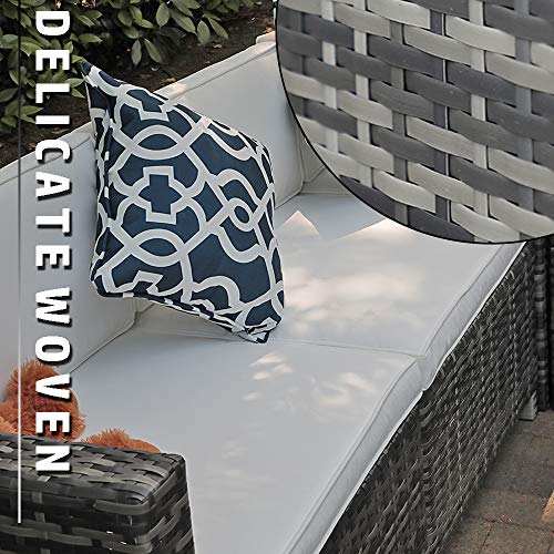 Super Patio Outdoor Patio Furniture Set, 5pc PE Wicker Rattan Sect...