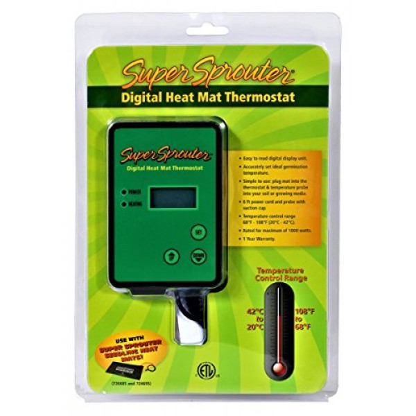 Super Sprouter Digital Thermostat for Seedling Heat Mat