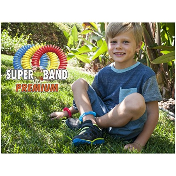 Superband PREMIUM Insect Repellent Bracelet: Assorted Colors - Red...