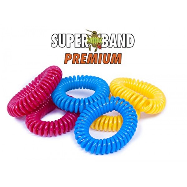 Superband PREMIUM Insect Repellent Bracelet: Assorted Colors - Red...