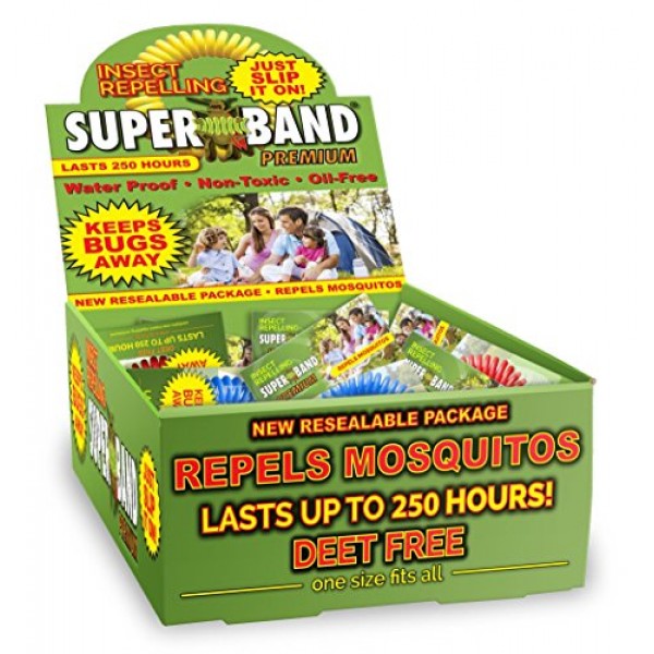 Superband PREMIUM Insect Repellent Bracelet: Assorted Colors - Red...