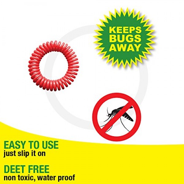 Superband PREMIUM Insect Repellent Bracelet: Assorted Colors - Red...