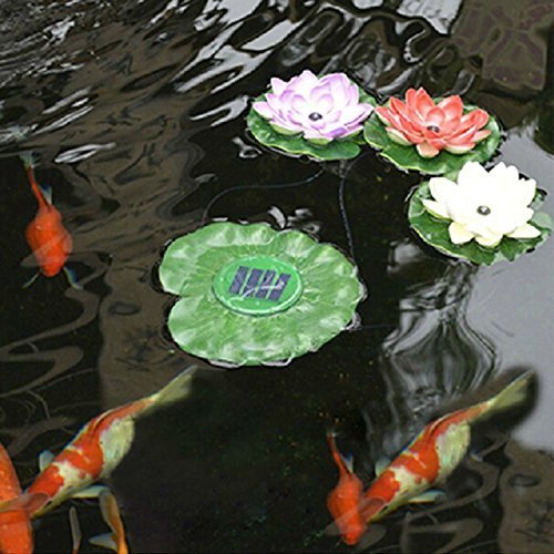 superdream Solar Power Energy Floating Lotus Flower LED Accent Lig...
