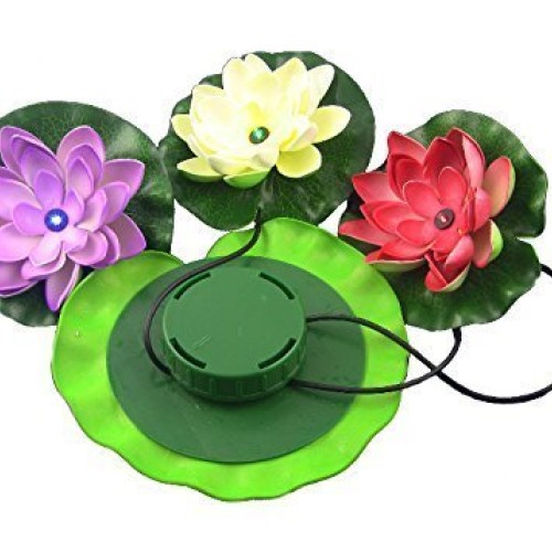 superdream Solar Power Energy Floating Lotus Flower LED Accent Lig...