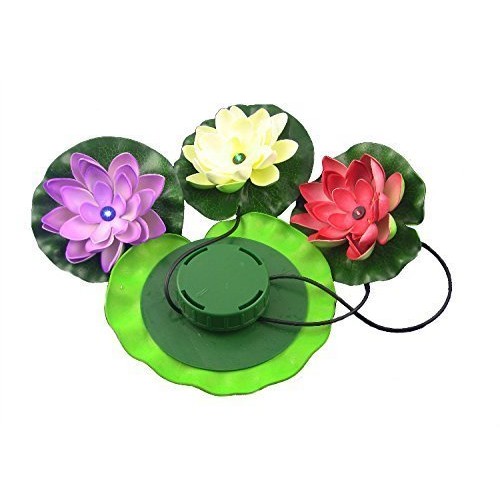 superdream Solar Power Energy Floating Lotus Flower LED Accent Lig...