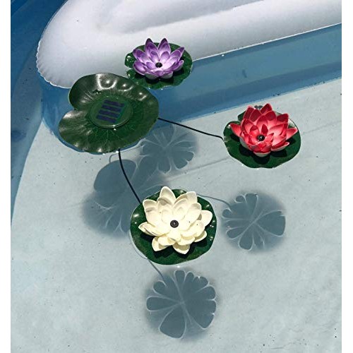 superdream Solar Power Energy Floating Lotus Flower LED Accent Lig...