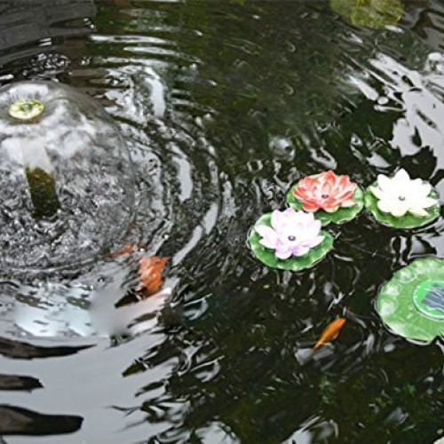 superdream Solar Power Energy Floating Lotus Flower LED Accent Lig...