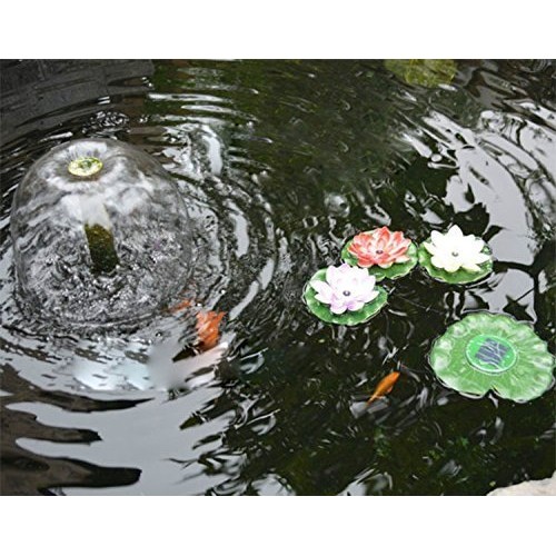 superdream Solar Power Energy Floating Lotus Flower LED Accent Lig...