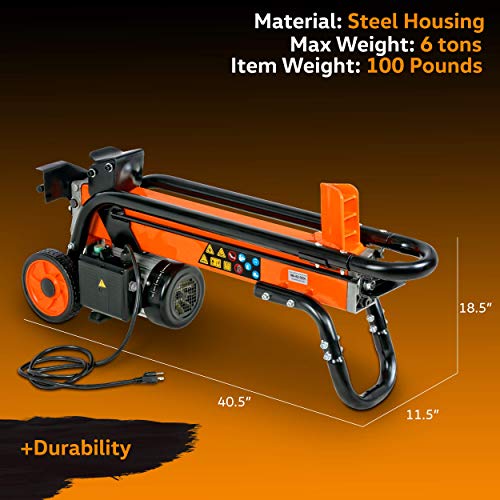 SuperHandy Log Splitter Electric Portable 1-3/4eHP 15Amp 1500Watt ...