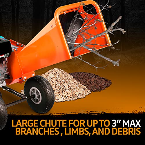SuperHandy Wood Chipper Shredder Mulcher 7HP 212cc Engine Heavy Du...