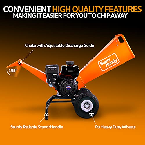 SuperHandy Wood Chipper Shredder Mulcher 7HP 212cc Engine Heavy Du...