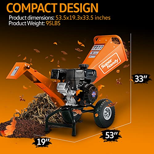 SuperHandy Wood Chipper Shredder Mulcher 7HP 212cc Engine Heavy Du...