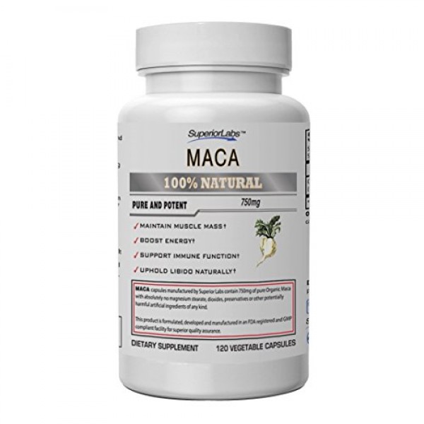 Superior Labs Organic Peruvian Maca 100% Pure NonGMO - Zero Synthe...