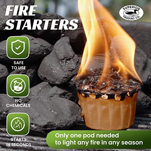 Superior Trading Fire Starter Pods in Plastic Bucket - Fire Starte...