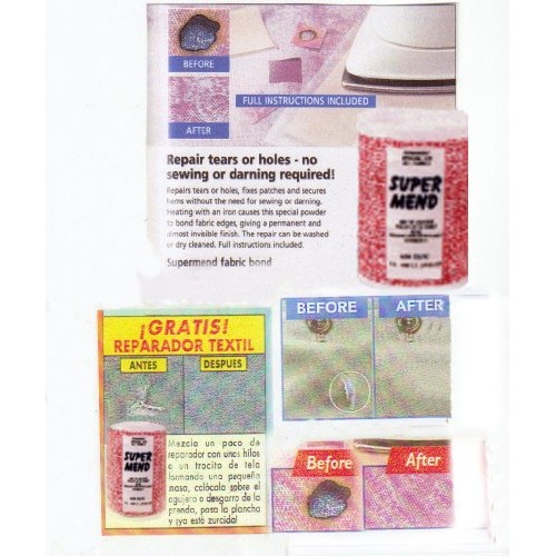 Supermend Bonding Fabric Repair Powder the Original Repair Rips Te...