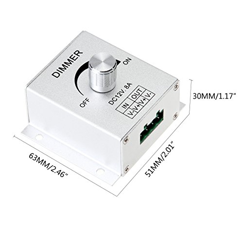 SUPERNIGHT Aluminium Case DC12V 8A Single Channel Knob Dimmer Cont...