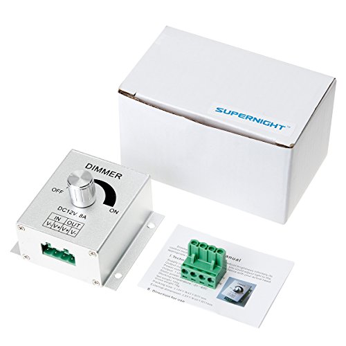 SUPERNIGHT Aluminium Case DC12V 8A Single Channel Knob Dimmer Cont...