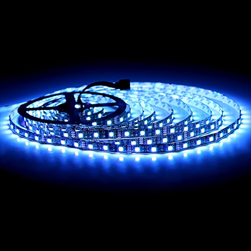 SUPERNIGHT - Black PCB 5050 RGB LED Strip -,16.4ft 60Leds/M, 300 L...