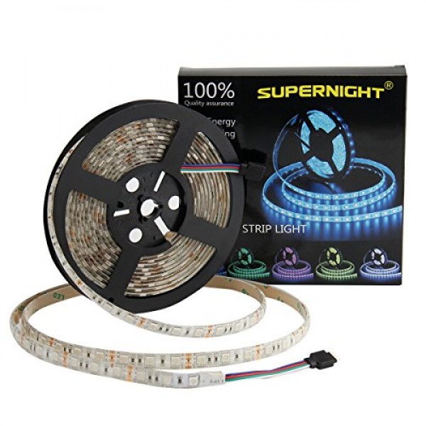 SUPERNIGHT LED Strip Lights, 16.4FT 5M SMD 5050 Waterproof ...