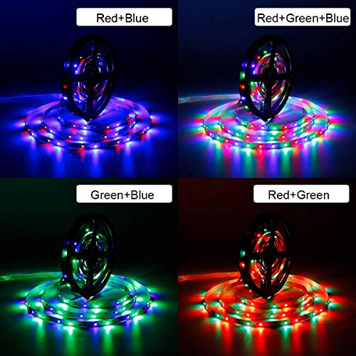 SUPERNIGHT LED Strip Lights - 5M/16.4 Ft SMD 3528 RGB 300 LED Colo...