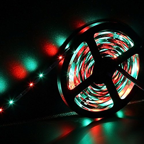 SUPERNIGHT LED Strip Lights - 5M/16.4 Ft SMD 3528 RGB 300 LED Colo...