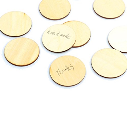 1.96 50mm Wooden Discs 100pcs Unfinished Round Wooden Circles B...