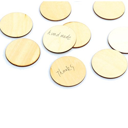 1.96 50mm Wooden Discs 100pcs Unfinished Round Wooden Circles B...