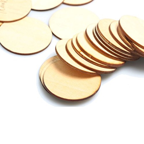 1.96 50mm Wooden Discs 100pcs Unfinished Round Wooden Circles B...