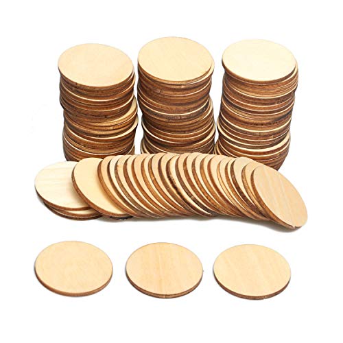 1.96 50mm Wooden Discs 100pcs Unfinished Round Wooden Circles B...