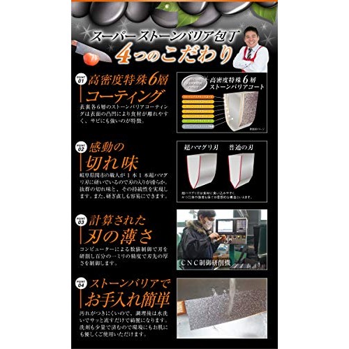 Superstone barrier knife gyutou knive 180 mm Made in Japan