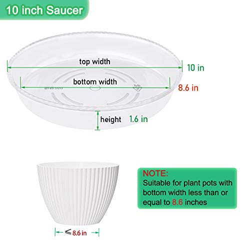 SupKing Plant Saucers 6 Pack of 10 Inch,Sturdy Plastic Plant Drip ...