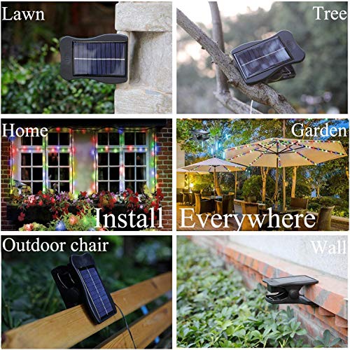 Solar Patio Umbrella Lights Cordless Parasol String Lights With Cl...