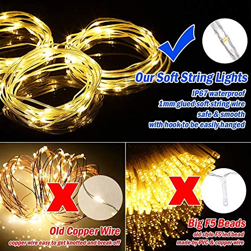 Solar Patio Umbrella Lights Cordless Parasol String Lights With Cl...