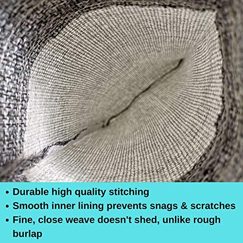 50 Gray Burlap Bags with Drawstring, 5x8 Inch 5x7 Internal Gift ...