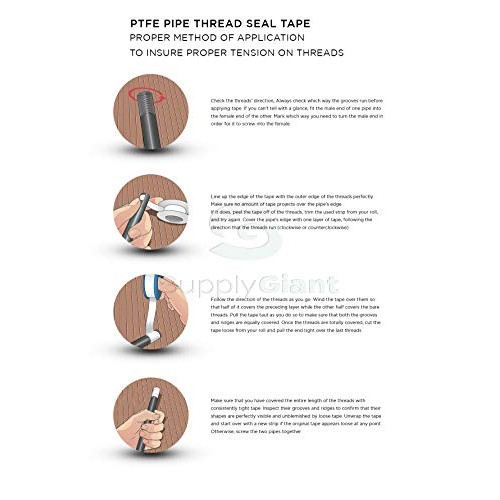 SUPPLY GIANT I34 812 PTFE Thread Seal Tape for Plumbers 3/4 Inch x...
