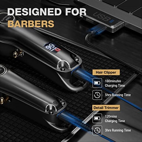 SUPRENT Professional Hair Clippers for Men, Hair Cutting Kit & Ze...