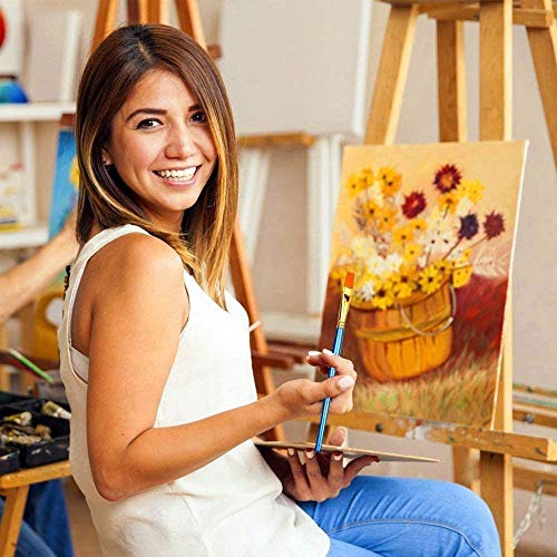 Suproot Paint Brushes Set, 10pcs Paintbrushes Flat/Shader Tip for ...