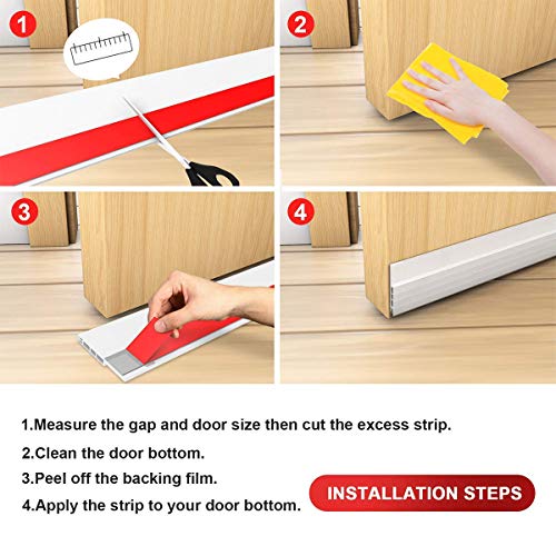 Suptikes 2 Pack Door Draft Stopper，Door Sweep for Exterior & Inte...
