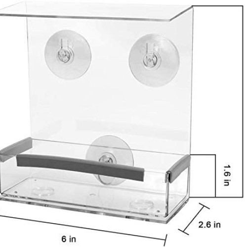 SUQ I OME Outdoor Wild Window Bird Feeder with Strong Suction Cups...