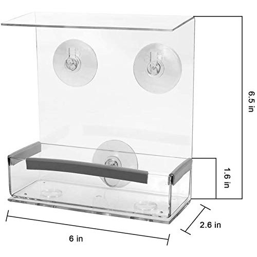 SUQ I OME Outdoor Wild Window Bird Feeder with Strong Suction Cups...