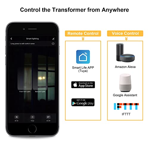 Suraielec 200W Smart Low Voltage Transformer, Schedule and Timer, ...