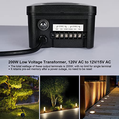 Suraielec 200W Smart Low Voltage Transformer, Schedule and Timer, ...
