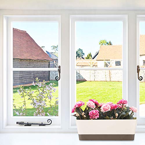 SUREAM Window Box Planter, 3 Pack 12x3.8 Inch Rectangle Herb Plant...