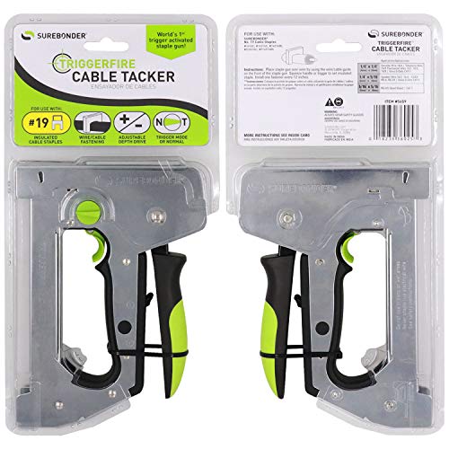 Surebonder TRIGGERFIRE Cable Tacker Staple , Safely Secure Vary...