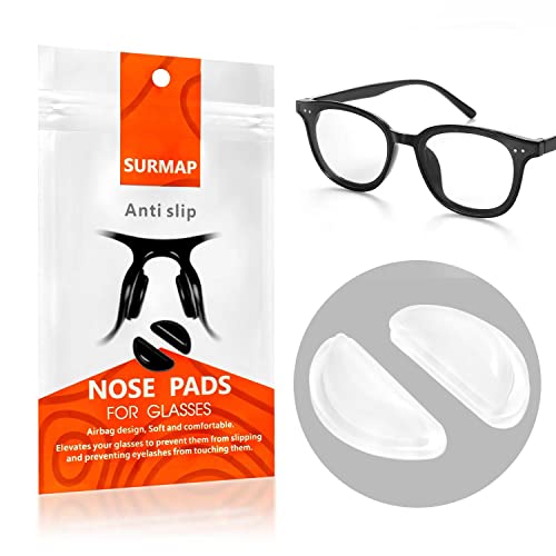 SURMAP Eyeglass Nose Pads, Soft Silicone Adhesive Glasses Nose Pad...