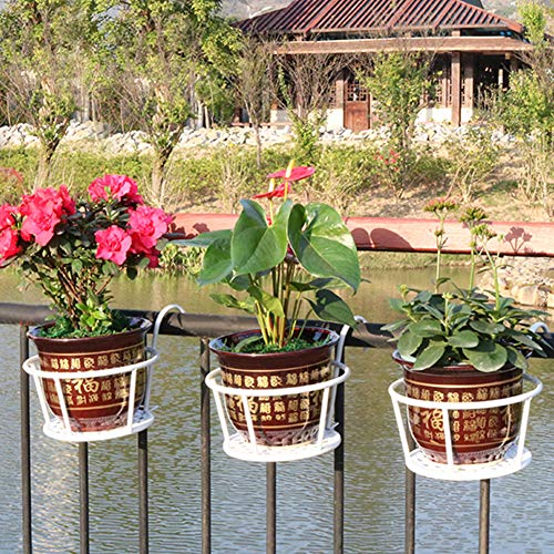 Suruc - Balcony Flower Shelf Stand Metal Garden Flower Basket Hold...