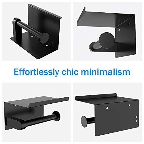 Self Adhesive Toilet Paper Holder with Phone Shelf, Wall Mounted T...