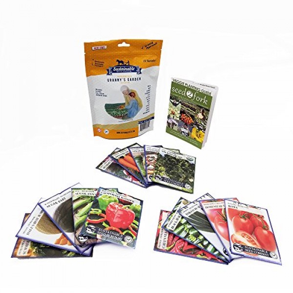Grannys Garden Heirloom Vegetable Seed Collection - 15 Varieties,...